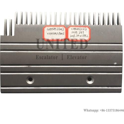 Escalator Aluminum Comb Plate GAA453BM3 L206mm Hole Pitch 102mm Left 24 Teeth