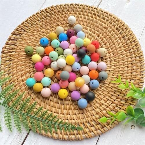 50Pcs Silicone round Beads 12mm DIY pacifier Chain Nurse Gift round Silicone Beads Teether For Necklace