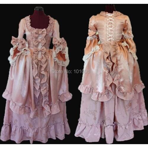 Tailored!Royal Pink Vintage Costumes Duchess Princess Civil war 18th Rococo Marie Antoinette DRESS Victorian dresses HL-384