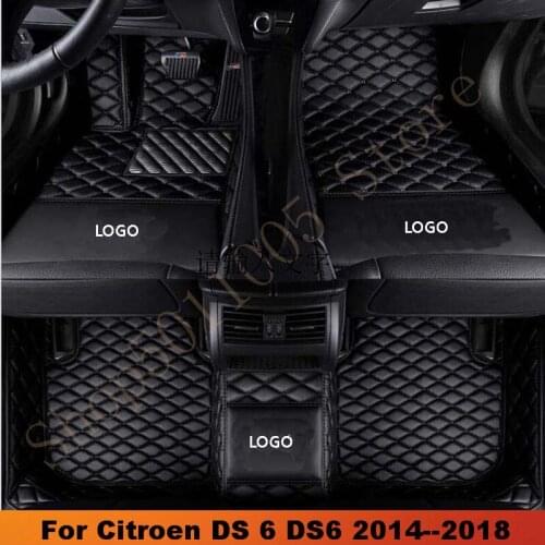 Car Floor Mats For Citroen DS 6 DS6 2014 2015 2016 2017 2018 Car Carpet Waterproof Auto Interior Accessories Foot Pads Car Mats