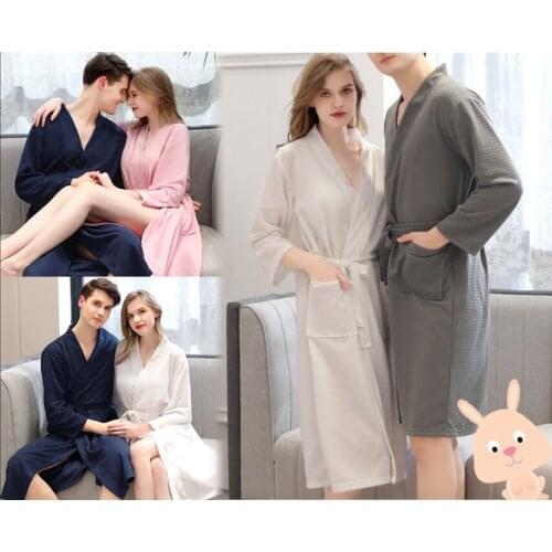 Bathrobe for men and women bathrobe absorbs water and dries quickly bathroom set Lovers bathrobe bath towel Machine Washable