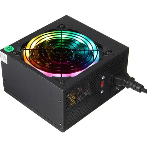 MAX 1000W Power Supply 12cm Multicolor LED Fan Passive PFC Silent Fan ATX 24 pin 12V PC Computer SATA Gaming PC Power Supply