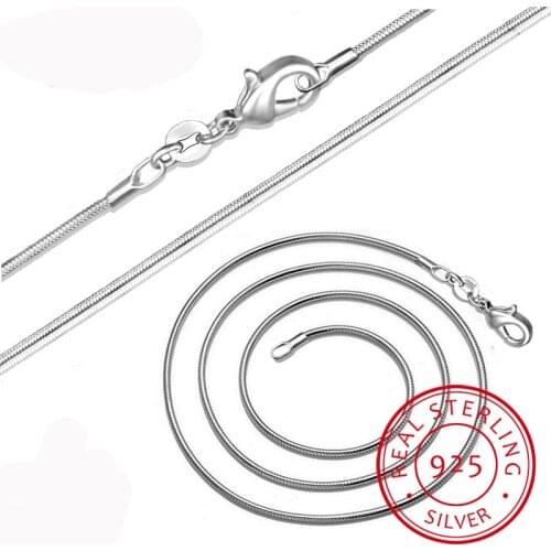 Long 16-28inch (40-80cm) 100% Authentic Solid 925 Sterling Silver Chokers Necklaces 1mm Snake Chains Necklace for Women YDHX01