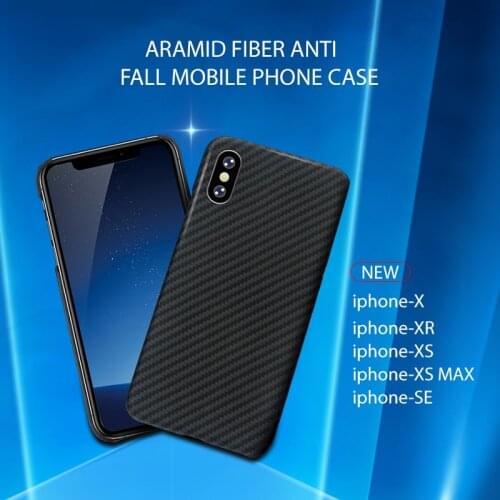 Aramid Carbon Fiber Cel Phone Case For Iphone X XR XS Max Half Coverage Ultra-Light And Thin Luxury Business Hard Shell Cover