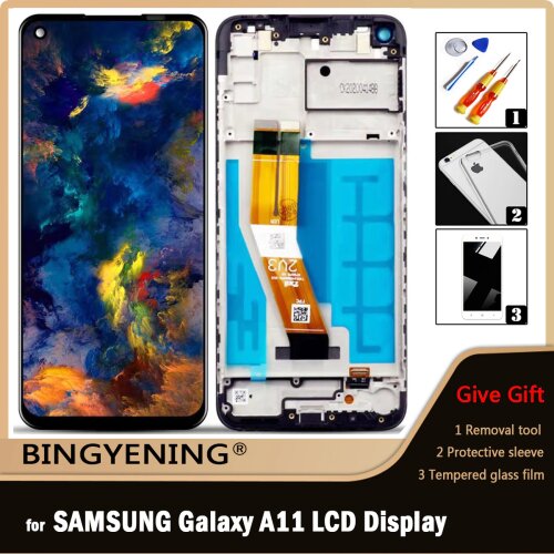 For Samsung Galaxy A11 A115F A115F/DS Full LCD Display Screen Touch Digitizer Assembly with Frame Replace