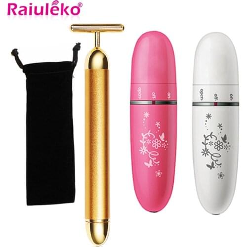 Slimming Face 24k Gold Vibration Facial Beauty Bar Stick Lift Skin Tightening Remove Wrinkle Bar Electric Stick Eye Massager