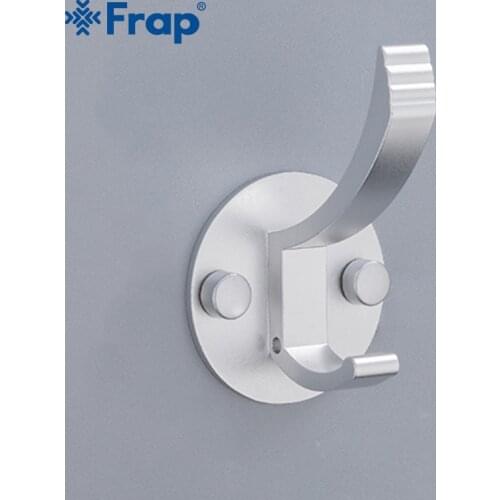 FRAP Fashion Clothes Hook Bathroom Towel Hook Bedroom Coat Hook Space Aluminum Clothes Hanging Wall-mounted Coat Hanger Y18063