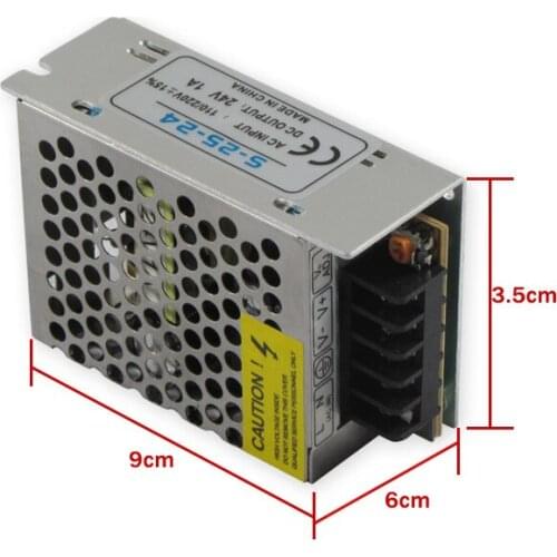 100pcs/lot 24V 1A 24W Switching Power Supply Driver Switching For LED Strip Light Display 110V/220V free fedex