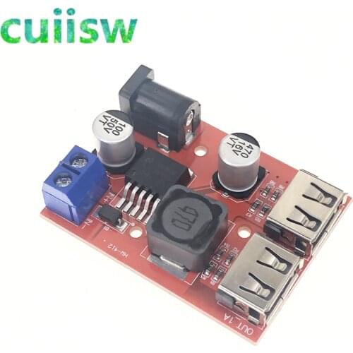 LM2596 LM2596S Dual USB DC-DC 9V 12V 24V 36V to 5V 3A Step Down Buck Converter Board Car Charger Solar Power Supply Module