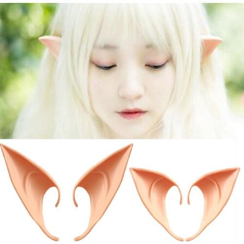 Angel Elf Ears Halloween Costume Masquerade Party Latex Soft Pointed Prosthetic False Ears Fake Pig Nose Cosplay Accessories