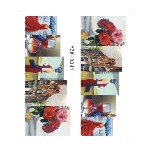 Valentine Gift Sticker Couple/Maple Nail Summer Designs Nail Art Water Transfer Decals for Nails Tips Sticker