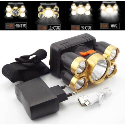 4 Modes Adjustable Head Torch LED Headlamp Led Head Lamp Light Troch USB Rechargeable Headlight Built-in 18650 Battery