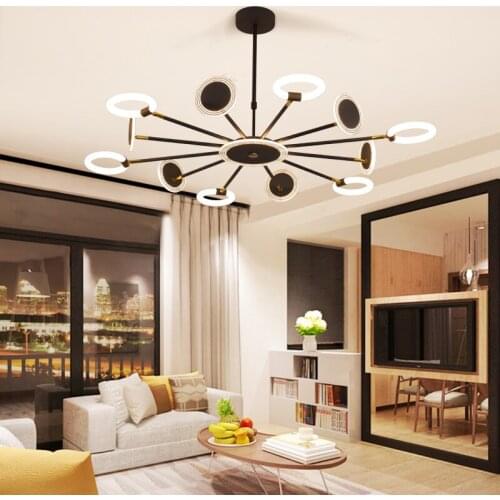Nordic LED Chandeliers For Living Room Kitchen Bedroom Foyer Restaurant Villa Gallery Coffee Bar Office Indor Home Luxury Lamp