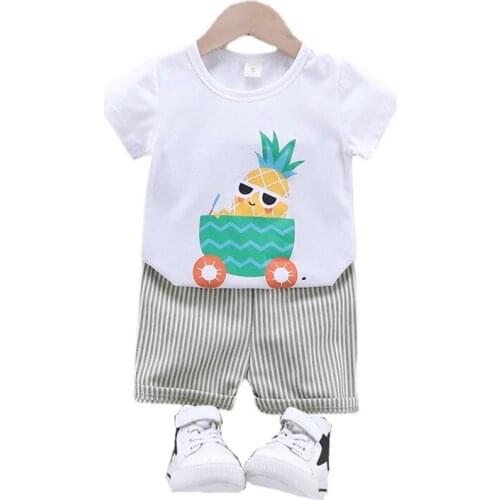 New Summer Baby Clothes Children Girls Cute Casual T-Shirt Shorts 2Pcs/Sets Toddler Sport Costume Boys Clothing Kids Tracksuits