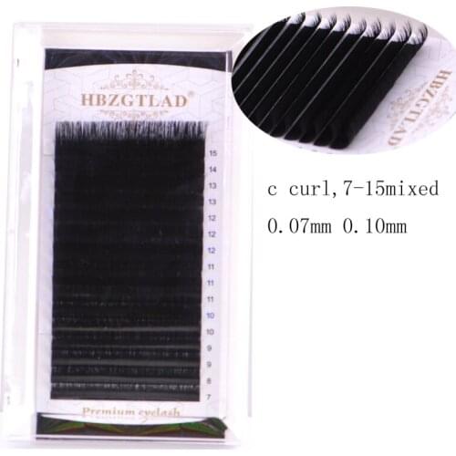 NEW high quality all size 16rows/tray 7-15mm mix individual mink eyelashes extension russian volume eyelashes extension supplies