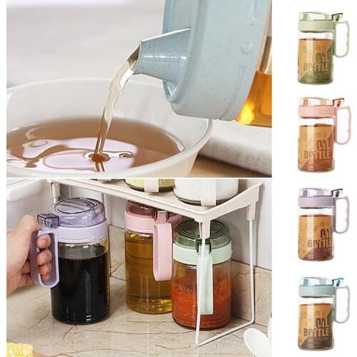 New Glass Kitchen Oil & Vinegar Storage Dispenser Leak-proof Soy Sauce Cruet Glass