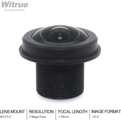 Fisheye Lens 5 Mega Pixel 1.56mm F2.0 1/2.5" 180 Degree M12 Lens for Security Camera
