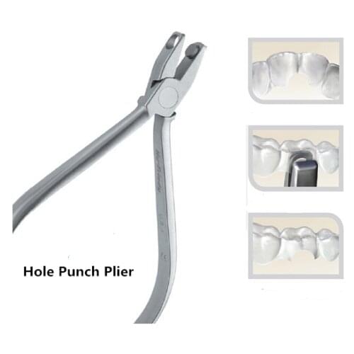 Orthodontic Clear Aligner Plier Punch Hole Thermal Forming Forcep Invisable Retainer Dental Half Moon Cutout Lingual Hole