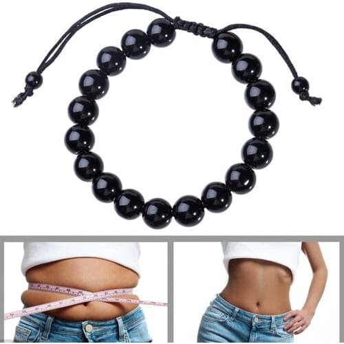 Personalized Obsidian Bracelet Handmade Beaded Bracelet Adjustable Length Bangle Great Gifts for Men d88