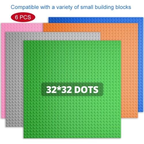 32x32 Studs Base Plates 6PCS Set Figures Bricks Base Plates City Classic DIY Building Blocks Baseplates Toys For Children