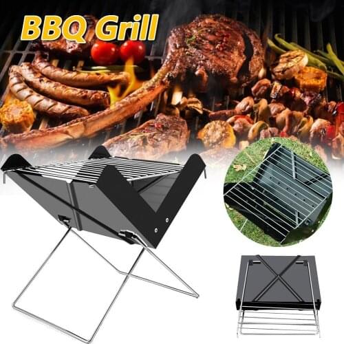 Portable Small Barbecue Grill Metal X Shaped Folding Rust-proof Grill Garden Party BBQ Outdoor Picnic Barbecue Accessories