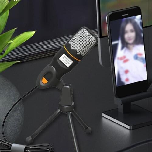 Sf666 Handheld Microphone Noise Reduction Portable Condenser Mic with Tripod for Computer