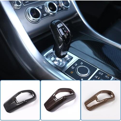 Carbon Fiber Car Gear Shift Knob Cover Trim for Land Rover Range Rover Sport 2014 2015 2016 2017 2018 2019 ABS Car Styling