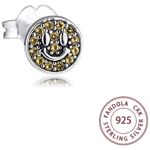 100% 925 Sterling Silver My Smile Single Stud Earrings for Women Earrings Women Silver 925 Ear rings Original Jewelry Gift