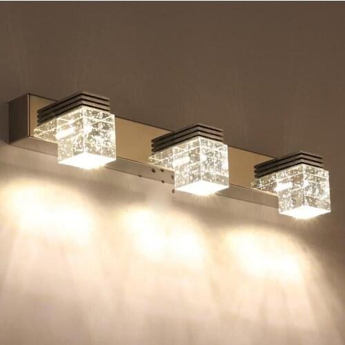 Nordic Modern LED Mirror Front Light Simple Bathroom Light K9 Crystal Light Bedroom Bathroom Lighting