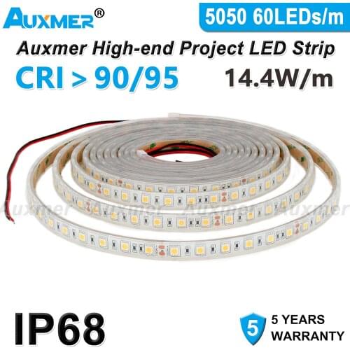 5050 60LEDs/m LED Strip,CRI95 CRI90 IP68,DC12V/24V,300LEDs/Reel,5meter/Reel,Waterproof for Indoor & Outdoor Building Decoration