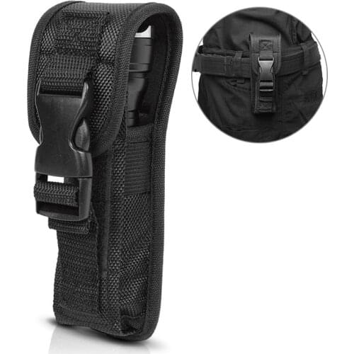 Outdoor Hunting Tactical Flashlight Pouch Nylon Combat Molle Electronic Torch Waist Bag Small Size Portable Flashlight Holster