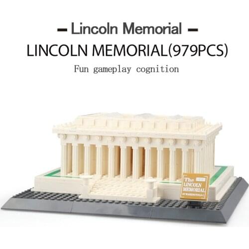 WANGE The Lincoln memorial Architecture Figure Blocks Construction Building Brick Toys For Children Christmas Gift