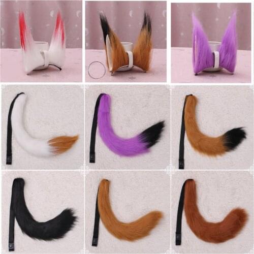 60cm Novetly Faux Fur Fox Tail Adjustable Strap Sexy Fluffy Cat Tails Halloween Party Cosplay Costume Props