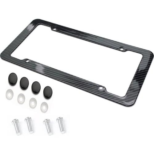 1PcsUniversal License Plate Frame Carbon Fiber Plastic License Plate Frame Bracket With Standard Screw Kits Hot Sell Dropship