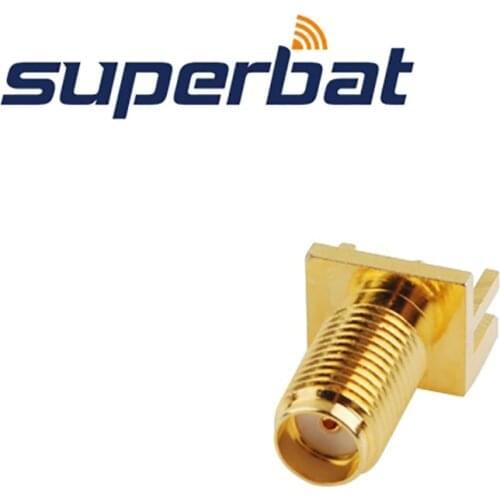 Superbat 10pcs SMA End Launch Jack PCB Mount Wide Flange .062''(1.57mm) RF Caxial Connector
