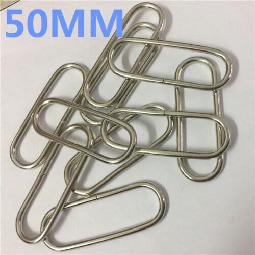 100Pcs 50mm 2"Oval Non-Welded Ring Adjustment Metal Buckles DIY Garment Accessories Belt Ribbon Buckles Strap Adjuster (Silver)