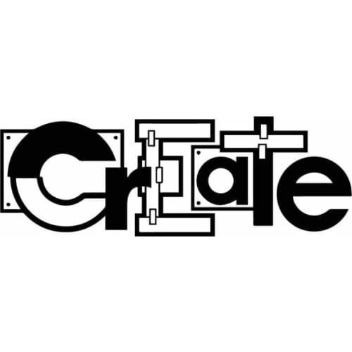 16.2CM*5.5CM Word Create Interesting Cartoon Car Sticker Vinyl Decal Black/Silver