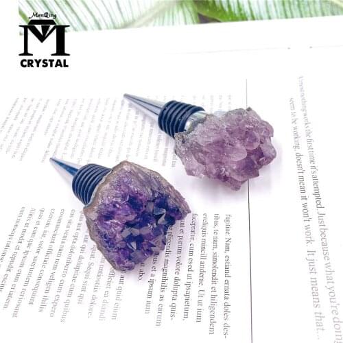 2021 NEWS Natural Amethyst Cluster Shaped Red Wine Champagne Wine Bottle Stopper Valentines Wedding Gifts Reusable Stopper