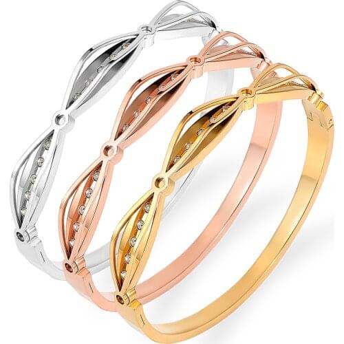 2021 New Luxury Crystal Cuff Bracelets & Bangles Women Bijoux Brand Design Gold Color Rhinestones Arm Pulseira