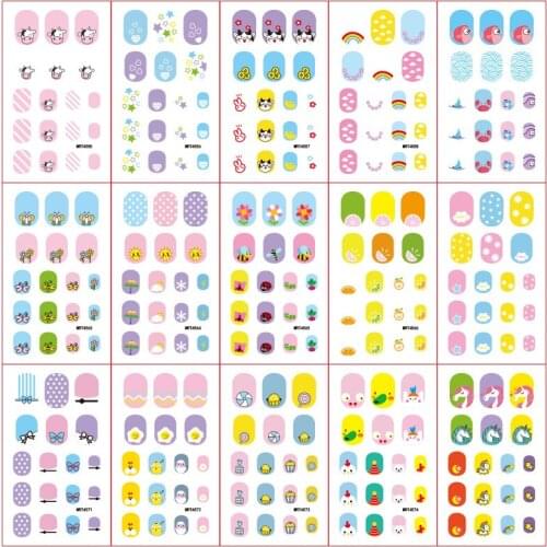 24pcs Cute Cartoon Unicorn Personality DIY Nail Art Decoration Applique Children Nail Art Decoration Nail Art Glue Sticker