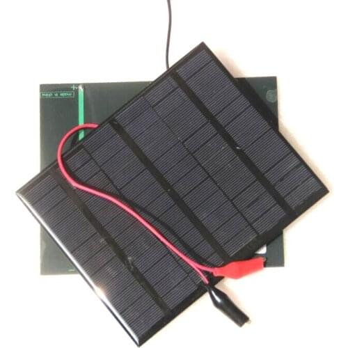 3.5W 18V Solar Cell Polycrystalline Solar Panel Chager+Crocodile Clip For Charging 12V Battery System 165*135*3MM 2pcs