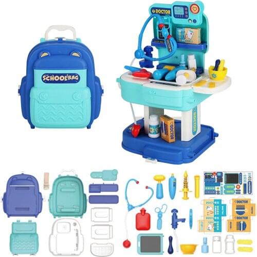 31pcs Simulation Doctor Pretend Play Toys for Children Funny Doctor Role-Play Toy Cosplay School Bag Christmas Gift