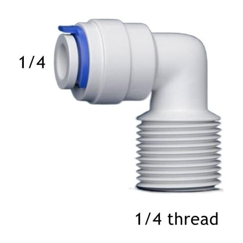 1/4" Male Thread - 1/4" OD Tube PE Pipe Fitting Hose Elbow Quick Connector Aquarium RO Water Filter Reverse Osmosis System