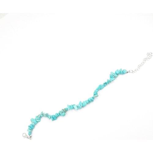 Chip Anklets for Girl Natural Stone Chip Two Colors Foot Ankle Bracelet Ocean Summer Reiki Jewelry Wholesale