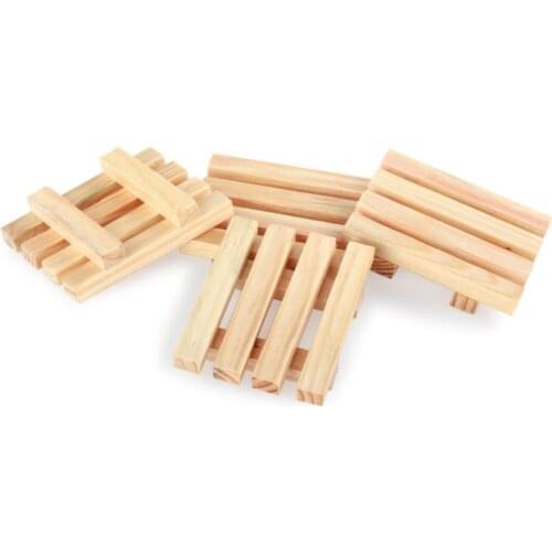 Dry Soap Holder Natural Wooden Soap Dish Storage Container Tray Holder Natural Pine Shower Plate Wash Soap SN1295