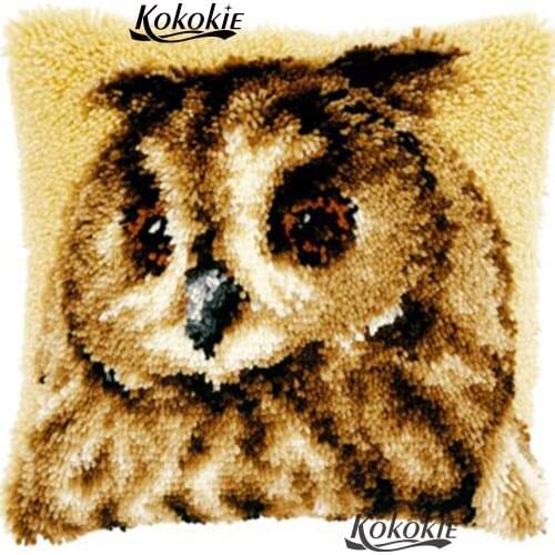 Diy 3d cushion blanket owl embroidery thread latch hook rug kits Cross-stitch Needlework Patchwork Pillowcase