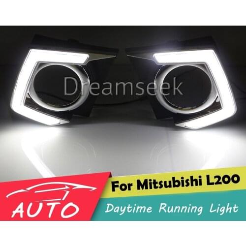 DRL For Mitsubishi L200 Triton 2015 2016 LED Car Daytime Running Light Relay Waterproof Driving Fog Day Lamp Daylight