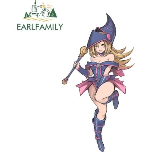 EARLFAMILY 13cm x 6.8cm for Dark Magician Girl Yu-Gi-Oh Vinyl Car Stickers Vehicle Windshield Decal Sunscreen Car Door Protector