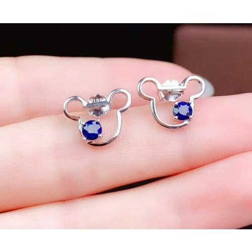 Elegant Engagement Gift Best Quality Sapphire Earring Natural And Real 925 Sterling Silver Sapphire Earring