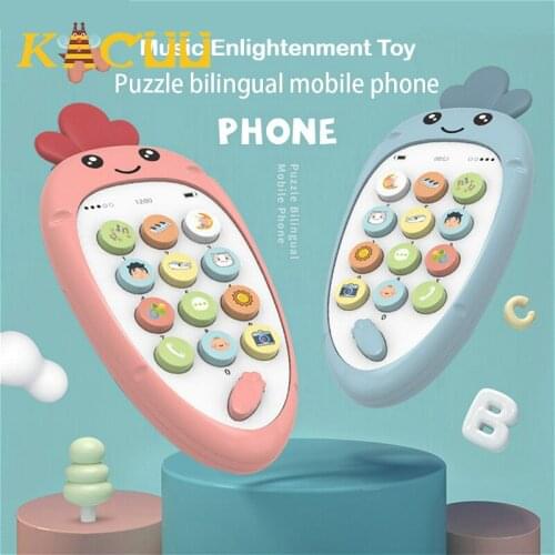 Electronic Toy Phone With Music Baby Infant Teether Phone Educational Phone English Learning Mobile Phone Baby Toy